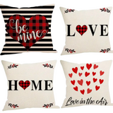 18X18 Sets of 2 Valentine's Day Throw Pillows Covers (*No Inserts) Canvas Feel Set Heart 8A or 8B