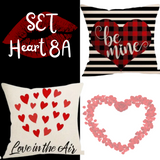 18X18 Sets of 2 Valentine's Day Throw Pillows Covers (*No Inserts) Canvas Feel Set Heart 8A or 8B