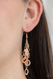 "I'm Always Bright" Rose Gold Metal Dainty Disc and Rings Dangle Earrings