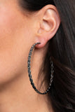 "Infinite Twist" Black Gunmetal Large Twisted Hoop Earrings