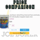 JOE BOXER Detoxifying Charcoal Face & Body Individually Wrapped Cleansing Wipes 30 Count