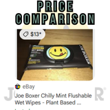 JOE BOXER Flushable Chilly Mint Wet Wipes in Despenser 30 Count