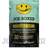 JOE BOXER Flushable Eucalyptus & Aloe Individually Wrapped Mint Wet Wipes 30 Count