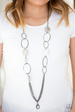 "Kaleidoscope Coasts" Black Metal Chain with Shells Lanyard Necklace Set