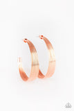 "Live Wire" Copper Metal Multi Wire Hoop Earrings