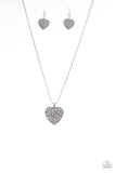 "Look into your Heart" Silver Open Filigree Heart Necklace Set