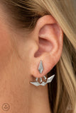 Paparazzi " Metal Origami " Silver Metal Kite Like Design Ear Jacket Earrings