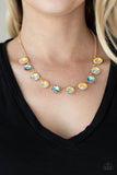 "Mystical Majesty" Gold Metal & Round Faceted Rainbow Iridescent Necklace Set