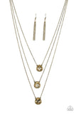 "Once in a Millionaire" Brass & Champagne Rhinestone Multi Layer Necklace Set