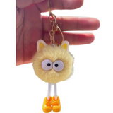 FREAKING ADORABLE POM POM WITH EYES & LEGS CHARACTER KEYCHAINS