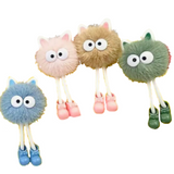 FREAKING ADORABLE POM POM WITH EYES & LEGS CHARACTER KEYCHAINS