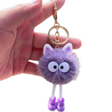 FREAKING ADORABLE POM POM WITH EYES & LEGS CHARACTER KEYCHAINS