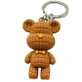 ADORABLE TEXTURED TEDDY BEAR CHARACTER KEYCHAINS