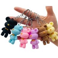 ADORABLE TEXTURED TEDDY BEAR CHARACTER KEYCHAINS