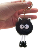 FREAKING ADORABLE POM POM WITH EYES & LEGS CHARACTER KEYCHAINS