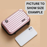 Hardshell Light Weight Suitcase Design, Striped Pattern, Double Zippered Crossbody/Shoulder Bag