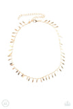 Paparazzi " Purr-fect Ten " Gold Metal Chain Dainty Fringe Choker Necklace Set