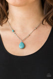 "Peaceful Prairies" Silver Metal Dainty Blue Stone Bead Necklace Set