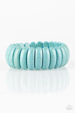 Paparazzi " Peacefully Primal " Smooth Blue Crackle Stone Beads Stretch Bracelet