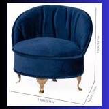 Blue Velvet Mini Sofa/Chair Shaped Jewelry Box 1.6 Scale Doll House Furniture with Mirror
