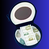 Blue Velvet Mini Sofa/Chair Shaped Jewelry Box 1.6 Scale Doll House Furniture with Mirror