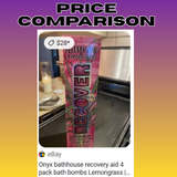 Onyx Bathhouse Recovery Aid 4pk Bath Bombs Lemongrass Relieve Stress