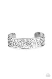 " Read The Vine Print " Antiqued Silver Metal Vines Cuff Bracelet