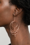 "Roundabout Radiance" Copper Penny Metal Multi Circle Hoop Earrings