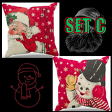 Holiday Christmas Pillow Covers (*No Inserts) Linen Blend 18X18 Soft & Canvas Types Set of 2