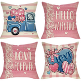 18X18 Sets of 2 Valentine's Day Throw Pillow Covers (*No Inserts) Canvas Feel 1A or 1B