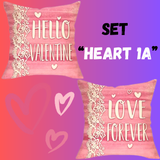 18X18 Sets of 2 Valentine's Day Throw Pillow Covers (*No Inserts) Canvas Feel 1A or 1B