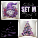 Holiday Christmas Pillow Covers (*No Inserts) Linen Blend 18X18 Soft & Canvas Types Set of 2