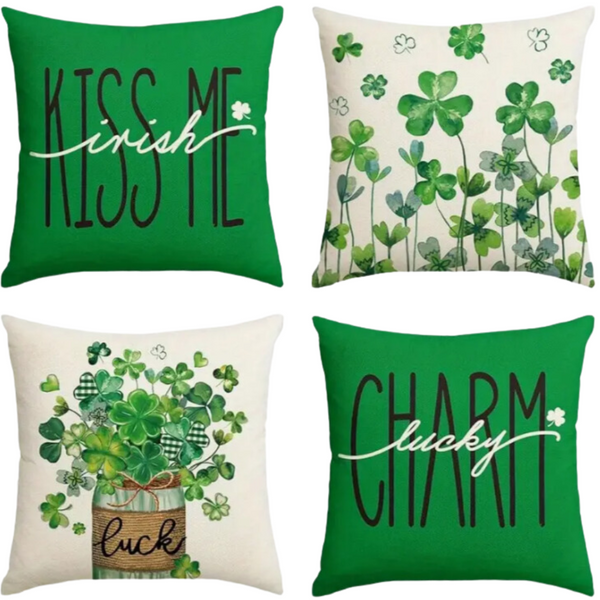 18X18 Set of 2 St. Patrick's Day Throw Pillows (*No Inserts) Patrick Sets 3C or 3D