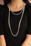 " Save Your Tiers " Silver Metal Multi Chain & Multi Tier Link Necklace