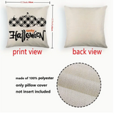 Set of 2 Halloween Pillow Throw Covers 18X18 (*No Inserts) in a Linen Blend Set #10