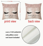 3D Printed Hello Gorgeous Eyelash Polyester (Soft) Throw Pillow Covers 18X18 (*No Inserts)