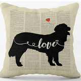 Golden Retriever "Love" Throw Pillow Cover (*No Insert) Polyester (Heavy Soft feel) 18X18