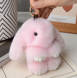 PINK- 6 Piece Extra Plush Car Accessories Set with ****BONUS Pink Plush Bunny Rabbit Keychain****