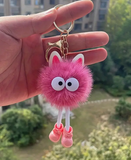 PINK- 6 Piece Extra Plush Car Accessories Set with ****BONUS Googly Eyed Pink Keychain****