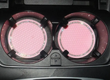 PINK- 6 Piece Extra Plush Car Accessories Set with ****BONUS Car Coaster Set in Pink****