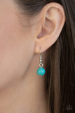 "Sedimentary Colors" Silver Metal Large Oval Blue Crackle Turquoise Necklace Set