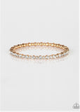 " Seven Finger Fabulous " Gold Metal & Clear Rhinestone Bangle Bracelet