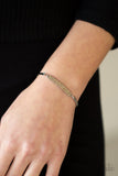 "Showy Sparkle" Silver Metal Champagne Brown Rhinestone Bar Collapsible Bracelet