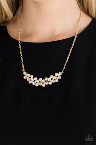" Special Treatment " Gold Metal White Rhinestone Tree Branch Necklace Set