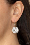 "Spot on Sparkle" Silver Metal Hammered Disc & White Rhinestone Necklace Set