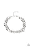 "Step it up" Men's Silver Metal Chunky Link Clasp Bracelet