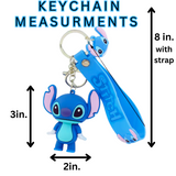 STITCH TAKEOVER! PVC STITCH with SILICONE Strap & Charm KEYCHAIN ( Item ST18 )