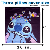 STITCH TAKEOVER! BLACK WITH HEARTS & EMOJI THROW PILLOW COVER ( Item ST10 )
