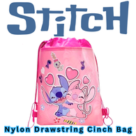 STITCH TAKEOVER! STITCH & ANGEL Drawstring/Backpack BAG light/small ( Item ST16 )