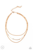 " Subtly Stunning " Gold Metal Multiple Chain Dainty Choker Necklace Set